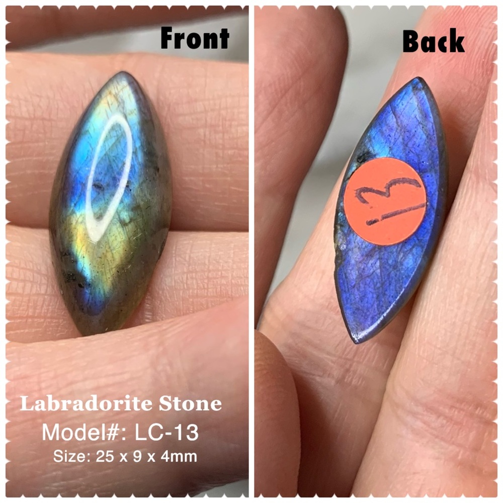 Natural Labradorite Cabochon Elipse Flashy Blue (1 piece)